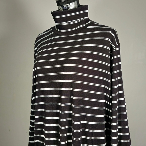 NWT Joe Fresh Striped Black and White Turtleneck Midi Dress. 2x - Picture 3 of 5